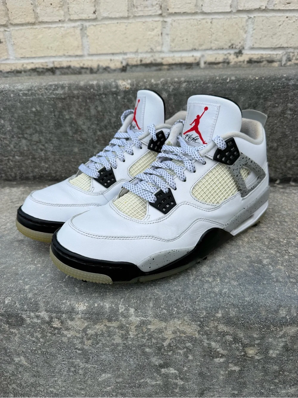 Jordan Retro 4 White Cement Golf Spiked Size 11
